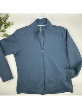 Adidas Golf Blue Zip Up Ribbed Jacket Women's Size Xl